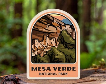 Mesa Verde National Park Sticker Colorado Vinyl Decal for Water Bottle Car Laptop Hiking Collector Gift Retro Art