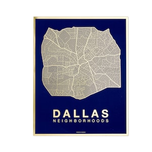 DALLAS City Map Art, Home Office Wall Decor, Dallas Texas Poster, Minimalist City Art, Dallas Wall Art Print, Housewarming Gift For Him Gold Foil