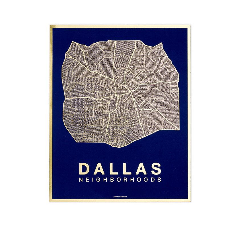 DALLAS City Map Art, Home Office Wall Decor, Dallas Texas Poster, Minimalist City Art, Dallas Wall Art Print, Housewarming Gift For Him Gold Foil