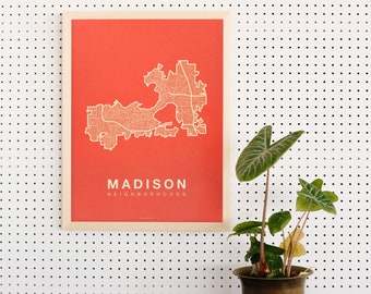 MADISON City Map Art, Home Office Wall Decor, Wisconsin Poster, Minimalist City Art, Madison Wall Art Print, Housewarming Gift For Him