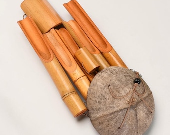 Bamboo Wind Chimes for Outdoor Patio, Zen Garden Decor, Relaxing Wind Bell, Balcony Hanging Chime, Meditation Gift