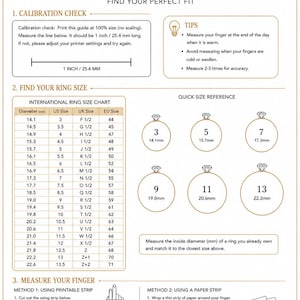Printable Ring Size Guide Chart | US UK EU Measurement (Digital Download)
