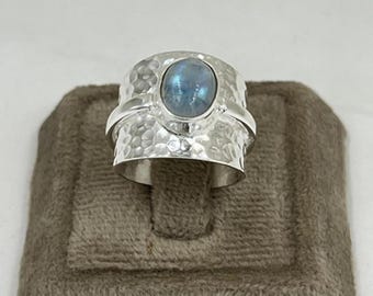Bague bohème en argent sterling 925 avec pierre de lune