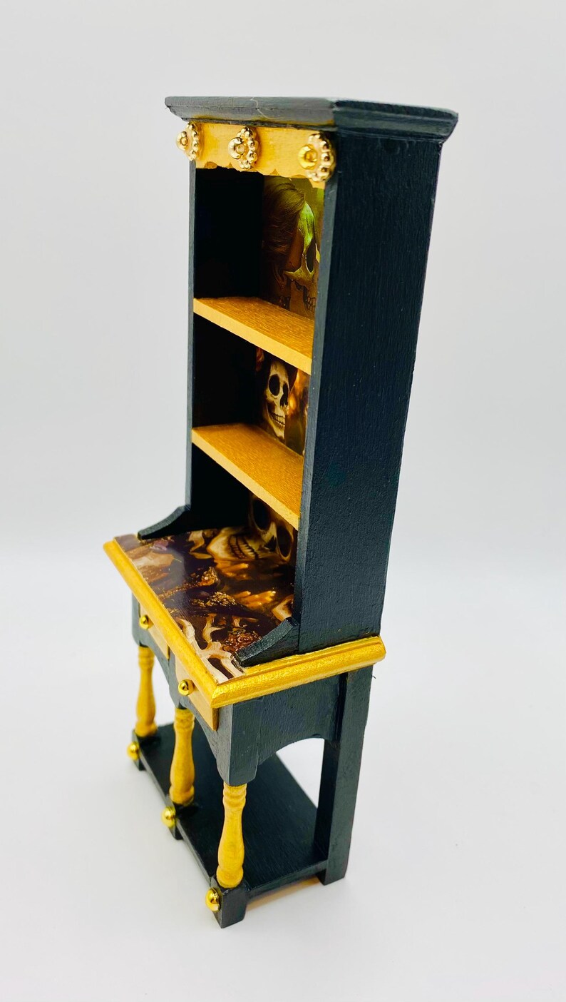 Skeleton Drawers Skeleton Romance Miniature Cabinet, Gothic Skull Curio Shelf, Dark ...
