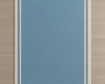 Borde de papel tapiz de rayas azules / Borde de pared costero minimalista / Borde de rayas náuticas autoadhesivo / Borde azul y blanco moderno para alfombra de dormitorio