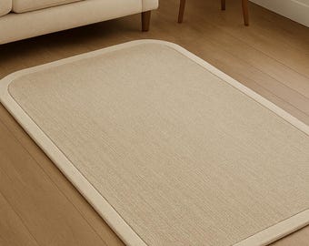 Neutraler Beige Bereich Teppich, Minimalistischer Wohnzimmer Teppich, Weicher Teppich, Modernes Skandinavisches Zuhause