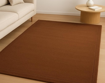 Hand-Tufted Brown Area Rug | Modern Minimalist Carpet
