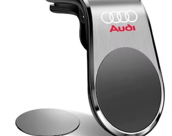 Custom Phone Holder for Audi Sline Quattro Models A1 A2 A3 A4 A5 A6 A7 A8 RS7 Q1 Q2 Q3 Q4 Q5 Q6 Car Logo Magnetic - silver Audi