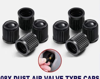 Reifen Ventilkappen Schwarz 8 Stück Staub Abdeckungen Universal Auto Fahrrad Motorrad Rad Luftventilkappen Kunststoff Schutz Set