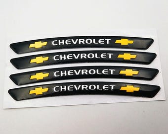 4 Stück Metall 9 cm Schwarz Felge Aufkleber für Chevy Auto Reifen Logo Aufkleber Ersatz Auto Außen Styling Zubehör Emblem Set