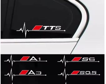 Car unique Window Stickers for Audi A3 A4 A5 A6 A7 A8 TT Reflective Car Decals for Audi A3 P8 B5 B6 B7 B8 B9 C5 C6 C7 8P 4F 2pcs - Q MODELS