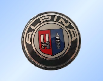 Alpina 74 mm Hinten Emblem - Hochwertige Auto Plakette für Alpina Emblem, kundenspezifisches Autozubehör, Ersatz-Auto-Plakette, Soem-Stil