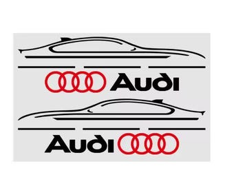 Mirror Stickers 2pcs Car Rear View Side Decals for Audi Sline S3 TT A3 A4 A5 A6 A7 Q2 Q3 Q5 Q7 Q8 R8 B5 B6 B7 B8 C5 C6 C7 - black