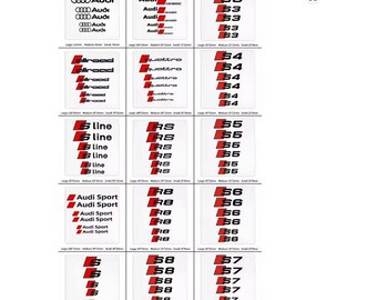 Custom 6pcs for Audi S Line Caliper Decals Heat Resistant Brake Stickers RS S3 S4 S5 S6 S7 S8 A1 A3 A4 A5 A6 A7 Q5 Q7 Wheel - black color
