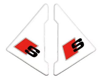 Car custom Door Corner Protection Sticker 2pcs Anti Collision for Audi Sline A2 A3 A4 A5 A6 RS3 RS6 RS7 S2 S4 S5 S6 S8 B8 B9 - white Sline