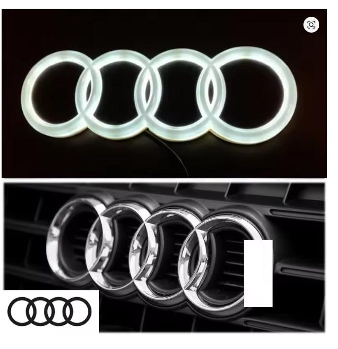 4D LED Logo Light Front Grille Ring Sticker for Audi A3 A4 A5 A6 A7 S3 ...