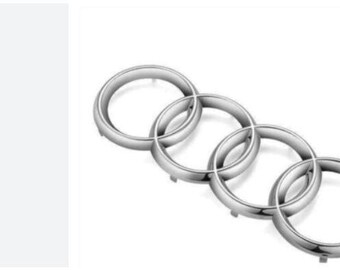 Chrom Audi Ringe Front Grill Emblem 285 mm - Premium Audi Plakette, Ersatz Grill Emblem für Audi A3, A4, A6, A8, Auto Zubehör
