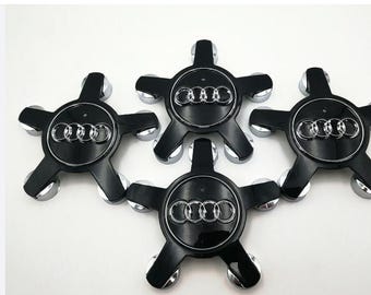 4pcs Glossy Black 135mm Wheel Center Caps for Audi 4F0601165N - Premium Replacement Hub Caps, Perfect Fit for Audi A6, A7, Q7