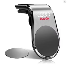 Magnetic Car Phone Holder Stand for Audi A4 B8 B6 B7 B9 A3 8P 8V 8L A6 C7 C6 C5 A5 Q2 Q3 Q5 RS Sline QUATTRO - silver