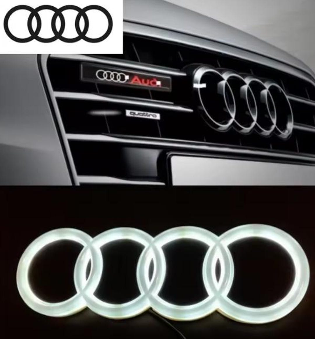 4D LED Logo Light Front Grille Ring Sticker for Audi A3 A4 A5 A6 A7 S3 ...