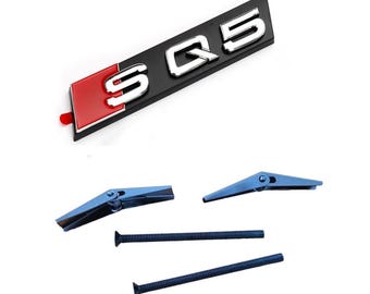 Kromförkromad Audi SQ5-grillemblem - Anpassat frontemblem för Audi SQ5 2018-2022, premium kromfinish för bilstyling och personalisering