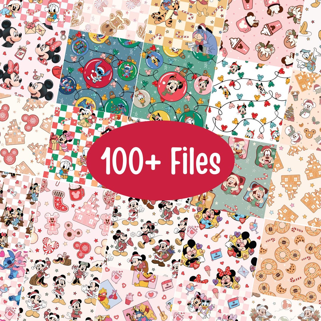 Big Bundle Seamless Pattern, Mouse Seamless Pattern, Toy Story Seamless ...
