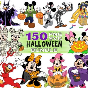 Mikey Mouse & Friends Halloween SVG Bundle, Mikey Mouse Halloween Clipart, Mikey Mouse Halloween Cartoon Sublimation Clipart (Digital)