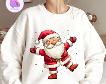 Retro Santa Png, Vintage Christmas Png, Santa and Reindeer Png, Xmas Gift, Digital Download, Christmas Shirt PNG, Holiday Gift