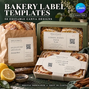 Canva Free Bakery Packaging Designs: 50 Shapes for Bread, Cake, and Pastry Boxes