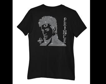 Prince Rhinestone Portrait T-Shirt - Music Icon Tee