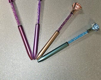 Crystal Diamond Pens Pack Of 4 Cute Retractable Ballpoint Pens Gems New