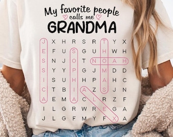 Comfort Colors Personalized Scrabble Game Grandma T-shirt, Custom My Favorite People Call Me Grandma Shirt, Gift for Nana