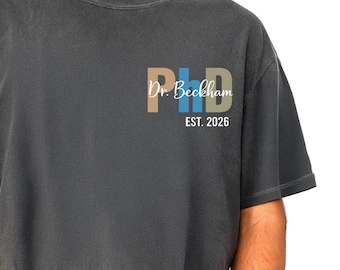 Personalized PhD Graduation Shirt, Custome Name Doctorate Grad Coffee Tee, Custom PhD Gifts for Him or Her, Future Doctor Shirt