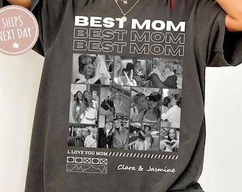 Camiseta personalizada para mamá con foto y nombre, Camiseta personalizada para mamá, Camiseta con foto personalizada para mamá, Camiseta para el Día de la Madre, Regalo para mamá, La mejor mamá del mundo, Ambiente de mamá