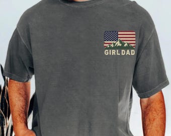 American Flag Girl Dad Shirt, Team Girl Dad T-shirt, Birthday Gift For Dad, Girl Pregnancy Announcement, Cool Dad Tee, Gift For Husband