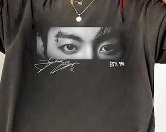 Camiseta retro de los 90 con colores cómodos y estampado de los ojos de Jungkook, camiseta pirata de Kpop con estampado de los ojos de Jungkook, regalo para fans.
