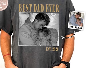 Personalised Comfort Colors Dad Shirt, Custom Photo And Year Dad Shirt, Dad Picture Tshirt , Gift for Dad, Dad Tee, Dad Gift, Grandpa Gift
