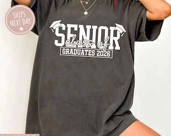 Comfort Colors  Senior Class of 2026 Shirt, Senior Tee, High School Graduation Shirt, Back to School Senior TShirt, Vintage Senior Shirt