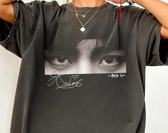 Camiseta retro Comfort Colors Taehyung V Eyes, camiseta retro de los 90 de Taehyung, camiseta KPOP V, regalo para fans