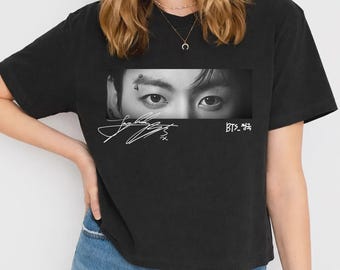 Top corto Kpop con ojos personalizados, camiseta Kpop con ojos de Jungkook, camiseta con ojos de Jimin, regalo para fans