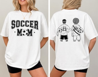 Personalized Soccer Mom Shirt, Soccer Player Graphic Choice, Custom Name Number Soccer Shirt ,Soccer Mom Shirt, Gif For Mom