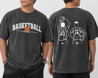 Personalized Basketball Dad Shirt, Custom Kids Names Back Tee, Sports Dad Gift, Basketball Daddy Shirt, Game Day Outfit, Gift For Dad