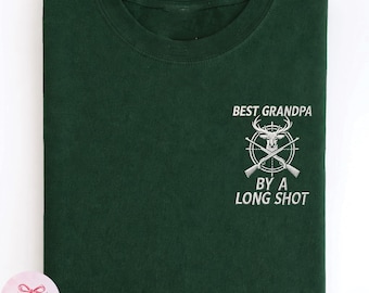 Gesticktes Jagd-Großvater-Shirt für den Vatertag, Geschenk für Opa-Hirsch-Jagd-Shirt für Opa, Jagdgeschenk, Vatertagsgeschenk