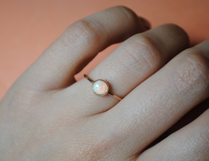 Opal RingOpal RingGold Opal RingOpal Ring GoldSimple Opal RingSmall Opal RingMinimalistflorumJewelryThin Opal Ring14kSolid Gold