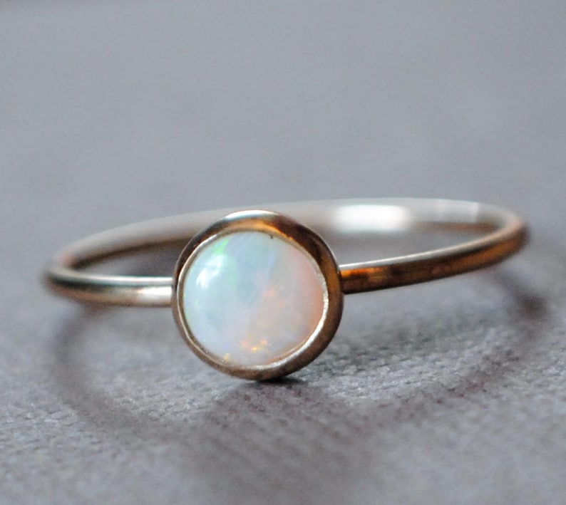 Opal RingOpal RingGold Opal RingOpal Ring GoldSimple Opal RingSmall Opal RingMinimalistflorumJewelryThin Opal Ring14kSolid Gold