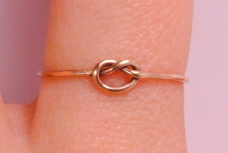 Rose Gold Ring Size 7.5 Ring Knot RingFriendship RingRose Gold Filled RingTiny Rose Gold RingTeeny Weenie Tied Ring *Rose Gold Filled*