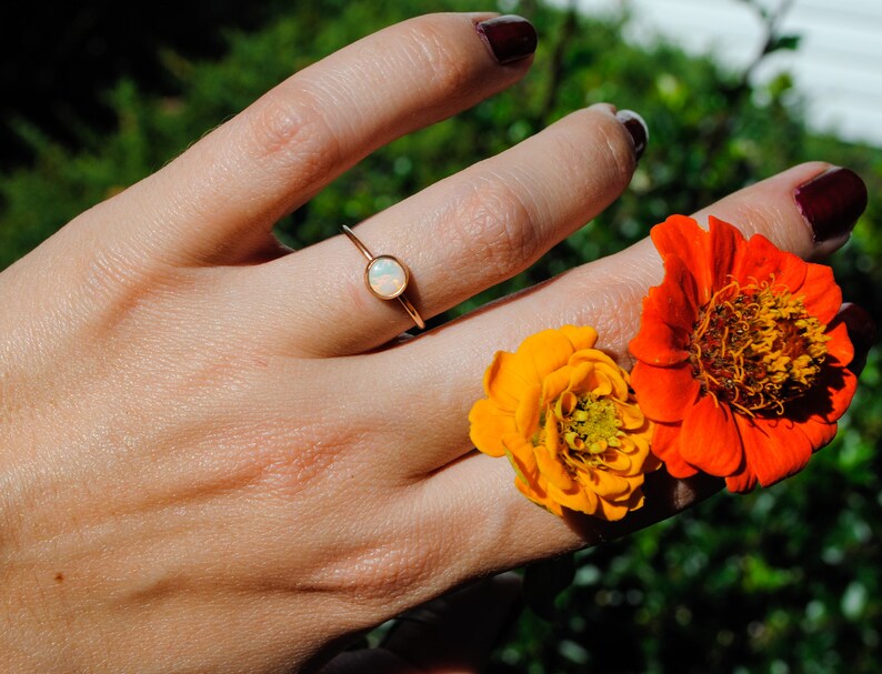 Opal RingOpal RingGold Opal RingOpal Ring GoldSimple Opal RingSmall Opal RingMinimalistflorumJewelryThin Opal Ring14kSolid Gold
