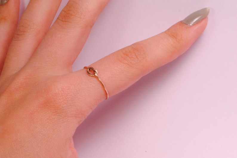 Rose Gold Ring Size 7.5 Ring Knot RingFriendship RingRose Gold Filled RingTiny Rose Gold RingTeeny Weenie Tied Ring *Rose Gold Filled*