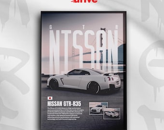 Nissan GT-R R35 Nismo Poster – JDM Supercar Wall Art, Gift for Car Enthusiast, Home & Office Decor (Digital Download)