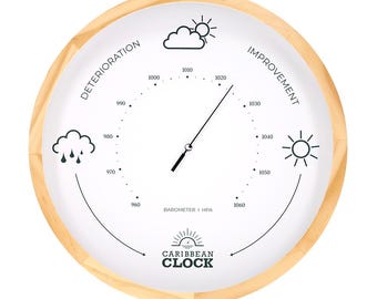 Vit barometer – Ø30 cm (12 tum)